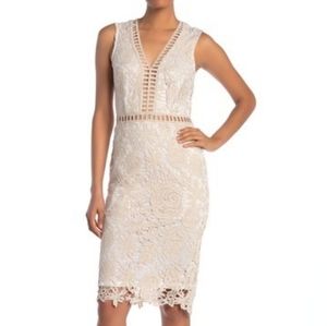 Love by Design Lace & lattice midi dress XL white